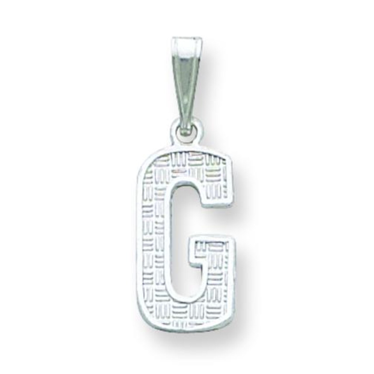 Sterling Silver Initial Letter G Charm Pendant Jewelry 25mm x 9mm